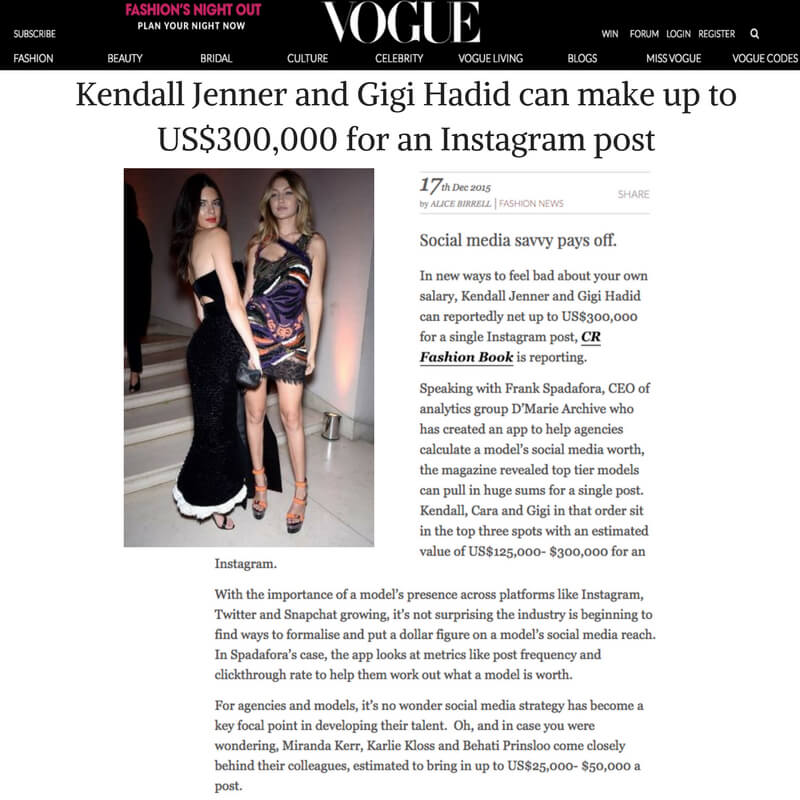 Vogue Kendall Jenner Gigi Hadid