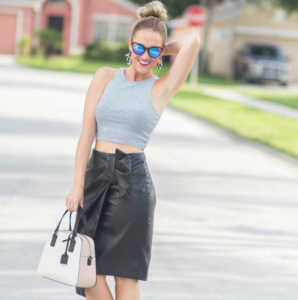 Leather Skirt, Fashion, Instagram, Sunglasses, OOTD