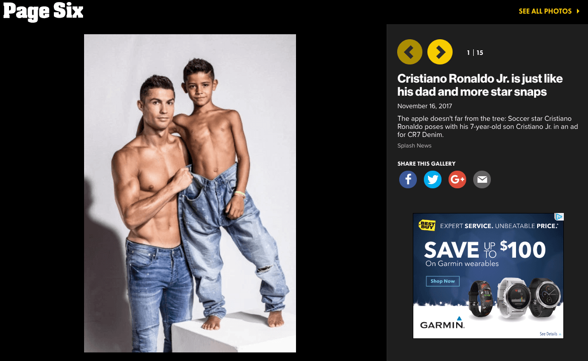 Cristiano Ronaldo, Jr., CR7 Denim, Spring 2018, Campaign