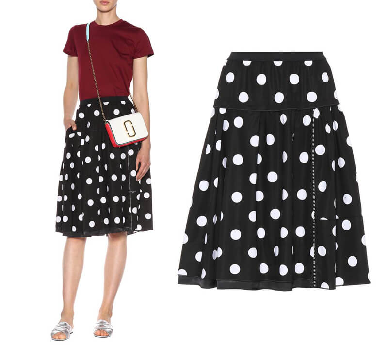 Marc Jacobs polka dot stretch cotton black skirt 