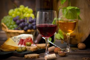 wine and cheese food and beverage