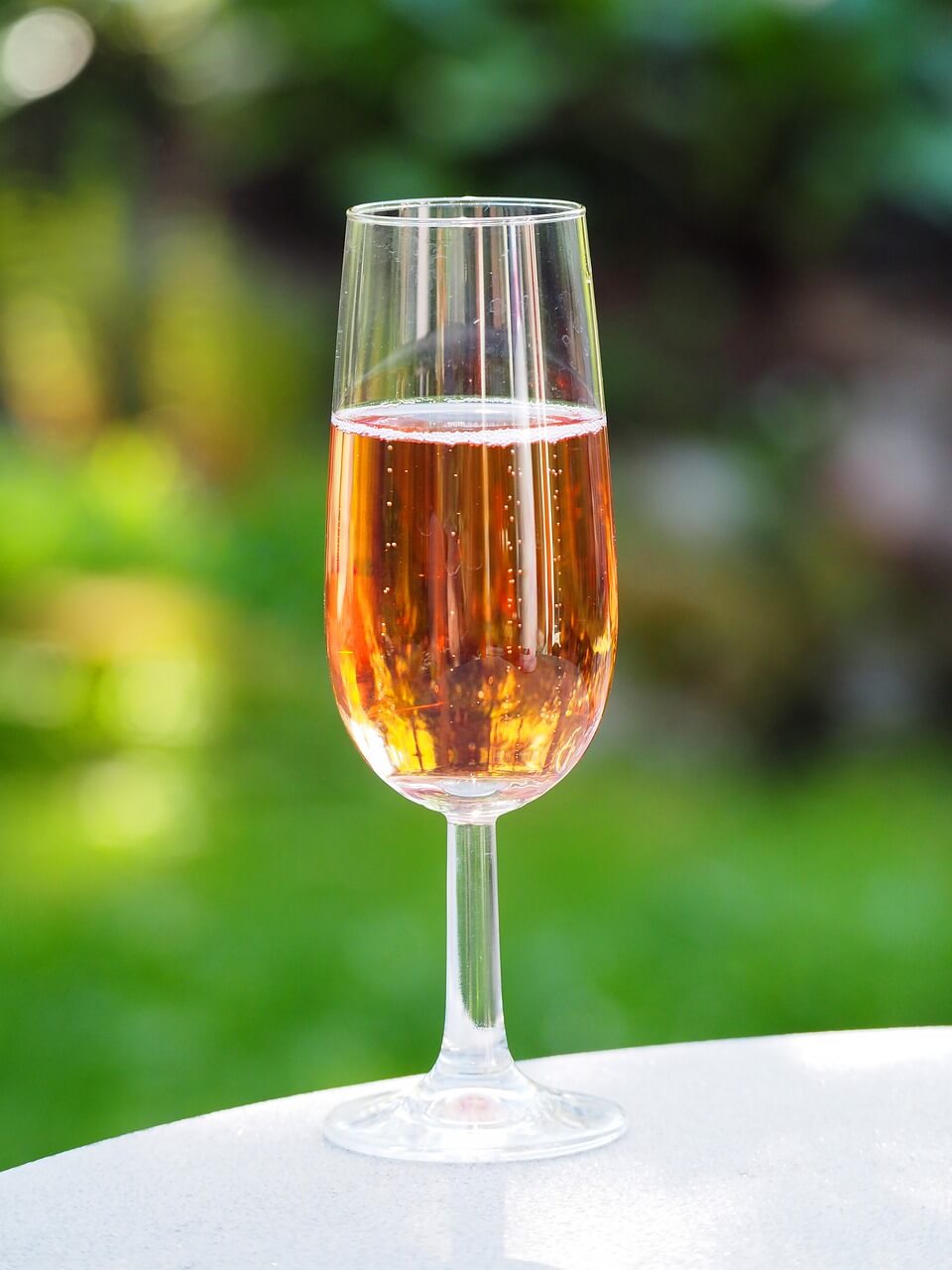 Glass of sparkling Rose Wine 